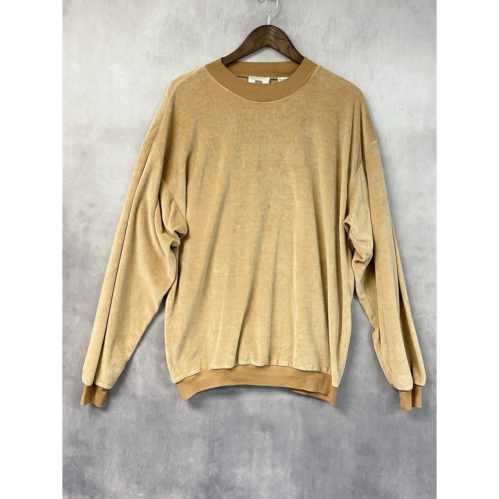 Vintage Givenchy Mens Velour Shirt Size L Tan Minimal Indie Retro 90s Street